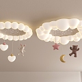 Children's Room Ceiling Light Clouds Bear Stars Moon 3d model