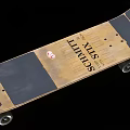 Wooden Skateboard Deck With Black Grip Tape Limited Edition Design And Silver Wheels