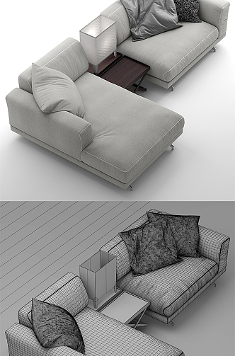 Modern Combination Sofa Combination 3d model