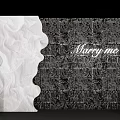 Floral Art Installation for Wedding Proposal with White Wavy Decor Black Backdrop Balloons and Columns