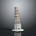 Scenic View Of Ancient Multi Story Stone Tower With Traditional Chinese Architectural Details