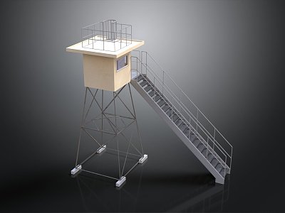 Tower defense sentry tower air defense watchtower observatory tower loft 3d model