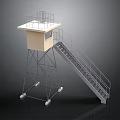 Tower defense sentry tower air defense watchtower observatory tower loft 3d model