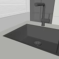 Modern Matte Black Kitchen Sink With Light Colored Countertop And Modern Faucet