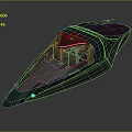 Futuristic Black Boat Concept Streamlined Design With Cockpit And Seats