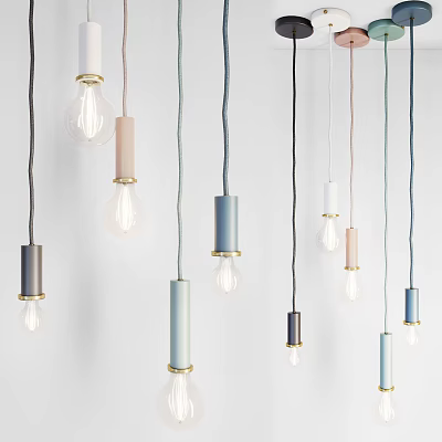 Modern chandelier bulb chandelier combination 3d model