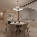 Modern Cream Tone Round Dining Table And Chairs Set For Bright Cozy Home Dining Space