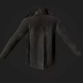 Stylish Black Long Lapel Leather Coat Modern Fashion Outerwear Design