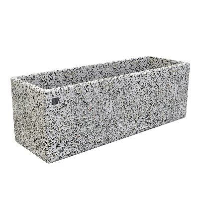 Modern Rectangular Gray Terrazzo Washbasin With Speckled Texture Design 3d model