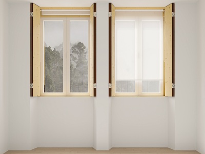 window casement window folding window roller shutter curtain solid wood window model