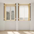 window casement window folding window roller shutter curtain solid wood window 3d model