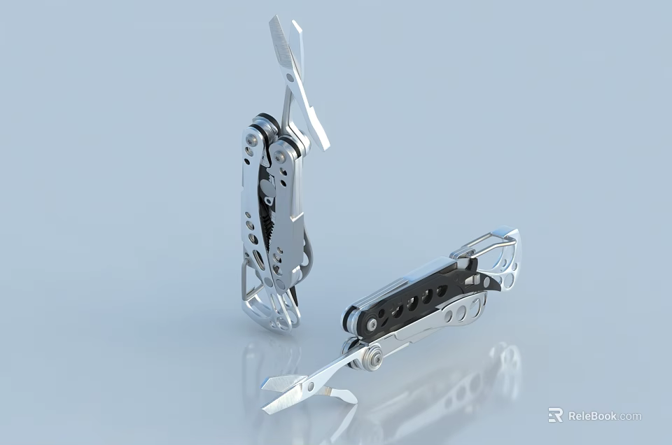 Shiny Silver Jewelry Artifact With Intricate Metallic Components And Light Blue Background Shine 3d model 