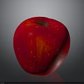 Healthy Fresh Ripe Red Apple With Shiny Juicy Surface On Gray Background