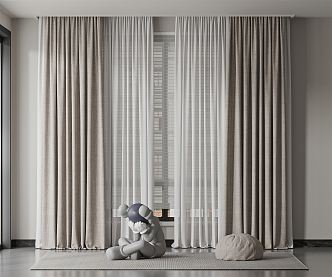 Modern Kaws Curtains 3d model