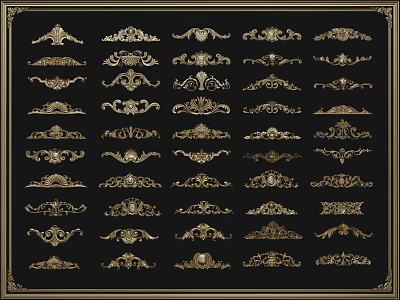 European-style Carved French Carved Hornflower Combination 3d model