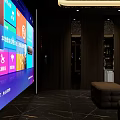 Luxurious KTV Interior With Leather Sofa Mirrored Walls And Decorative Ceiling Design