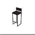 Brown Leather Bar Stool with Metal Frame and Vintage Backrest Design