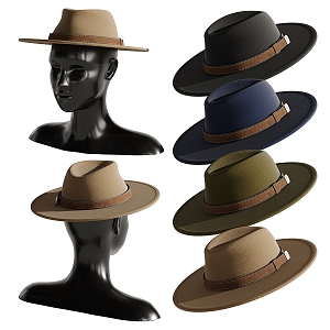 Modern Hat Gentleman Hat 3d model