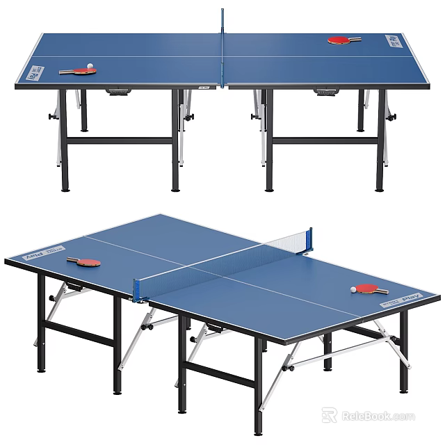 Foldable Ping Pong Table Sports Equipment with Paddles Net and Portable Design 3d model 