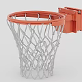 Public Sports Facility Wall Mounted Basketball Hoop With Orange Rim And White Net