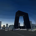 Modern Office Building With Unique Arch Design And Glass Facade In City