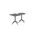 Modern Square And Round Dining Tables Featuring Black Tabletops And Tripod Legs