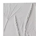 White Plant Relief Wall Decor With 3D Textured Elegant Reed Patterns Design 3d model
