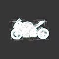Black Sport Motorcycle With Streamlined Body White Seat And Gold Accents