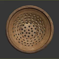 Brown Ceramic Colander With Perforated Design For Kitchen Use 3d model
