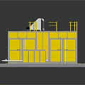 Yellow Modular Industrial Plant Design With Multiple Buildings And Metal Platforms