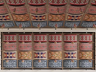 Ethnic Fabric Ceiling Curtain Ceiling 3d model