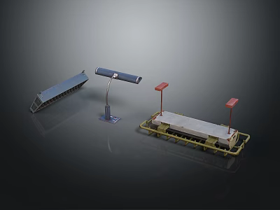 Industrial Equipment Collection Featuring Support Stand Platform And Long Strip Device 3d model