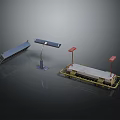 Industrial Equipment Collection Featuring Support Stand Platform And Long Strip Device