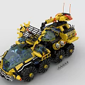Large Building Blocks Vehicle Model With Multiple Wheels