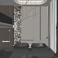 Modern Duplex Living Room Interior With Dark Sofas Wall Art And Floor To Ceiling Windows