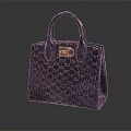 Elegant Navy Blue Handbag With Crocodile Texture And Gold Lock Design