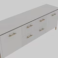 Modern Luxury White TV Stand With Gold Handles Drawers and Cabinets