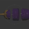 Fresh Purple Eggplant Being Sliced into Thin Pieces with Splashing Juice Drops