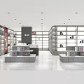 Modern Tobacco and Liquor Store Interior with Shelves Display Cabinets and Product Arrangement