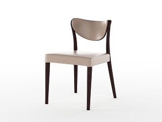 Italian Minimalist Dining Chair Single Chair 3d model