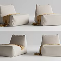 Beige Lazy Sofa with Soft Fabric and Cozy Design for Living Room Decor