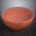 Handmade Red Clay Bowl With Simple Line Design As Home Furniture Decor Piece