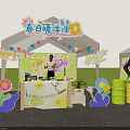 Food Festival Booth Tents in Standard Size 3m by 3m and 2m by 2m Design