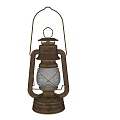 Vintage Old Fashioned Kerosene Lamps With Brass Frame Glass Shade And Handle