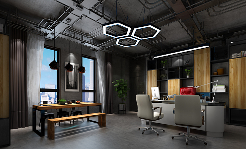 Industrial LOFT Office 3d model