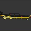 Black And Yellow Medical Stretcher With Wheels For Emergency Patient Transport