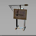 Wooden Drawing Board With Adjustable Metal Stand And Blueprint For Daily Art Supplies