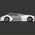 White Futuristic Sports Car With Sleek Aerodynamic Design And Sporty Wheels