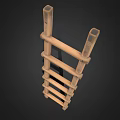 Ladder Wooden Ladder Climbing Ladder Woodworking Ladder Wooden Ladder Retro Ladder Old Ladder Broken Ladder Low Face Number Low Mold Simple Mold Video Level Super Realistic 3d model