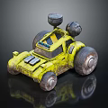 Yellow Electric Toy Car With Large Wheels And Antenna Fun Design